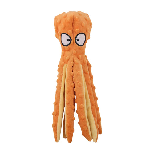Squeaky Octopus Dog Toys Interactive Puppy Toy No Stuffing Plush Bite