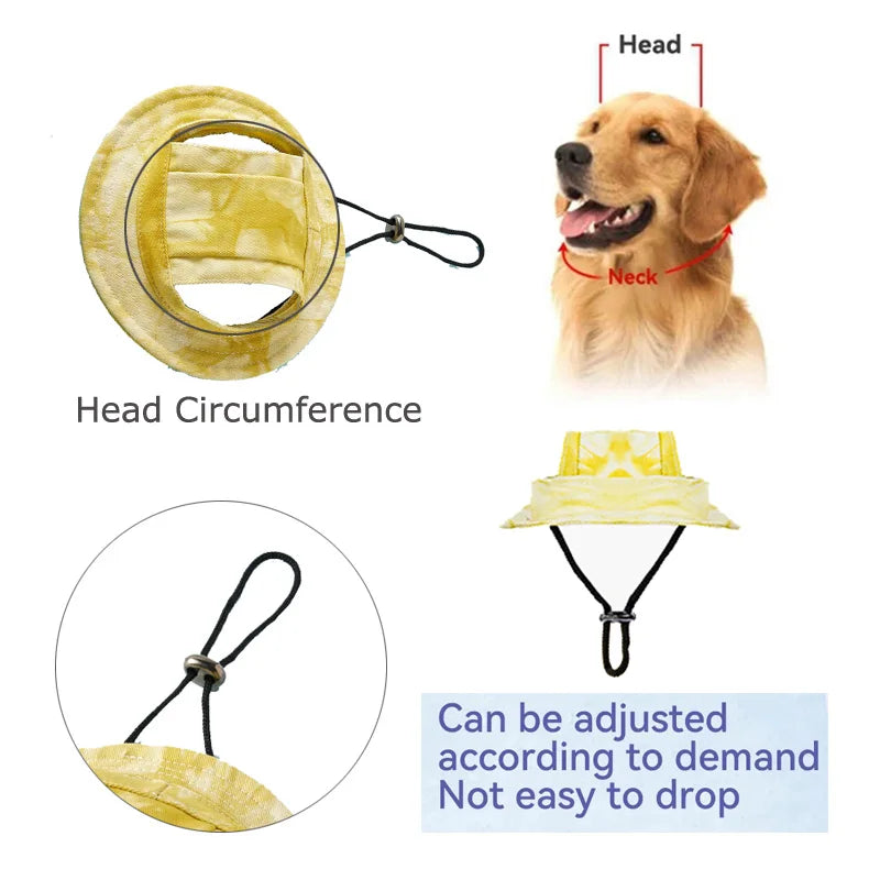 Pets Hat with Ear Holes Adjustable Baseball for Medium Small Dogs