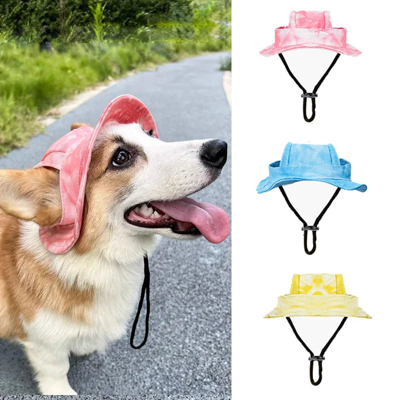 Pets Hat with Ear Holes Adjustable Baseball for Medium Small Dogs