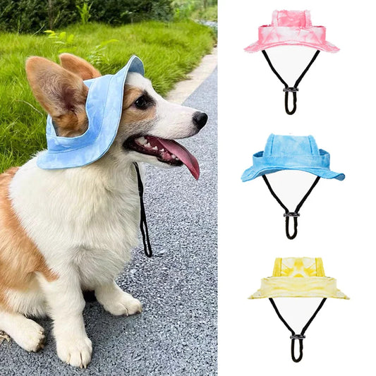 Pets Hat with Ear Holes Adjustable Baseball for Medium Small Dogs