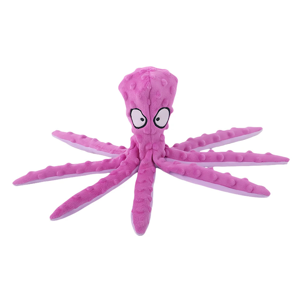 Squeaky Octopus Dog Toys Interactive Puppy Toy No Stuffing Plush Bite
