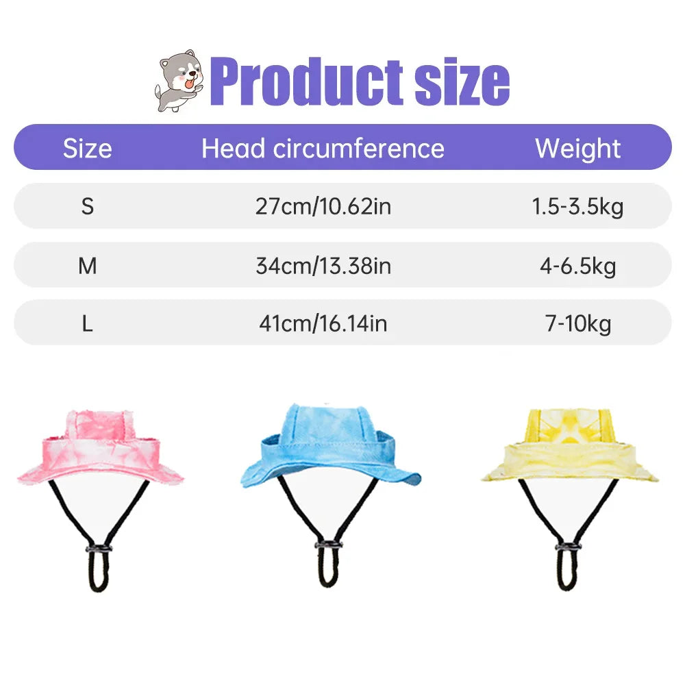 Pets Hat with Ear Holes Adjustable Baseball for Medium Small Dogs