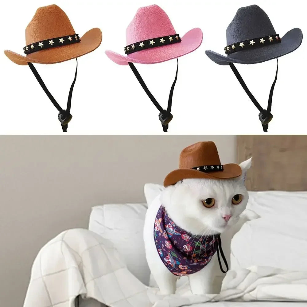 Pet Dog Hat Star Cowboy Hat Pet Supplies Adjustable Dog Costume Top