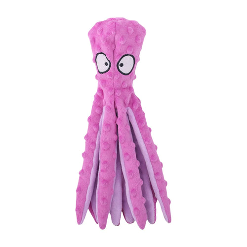 Squeaky Octopus Dog Toys Interactive Puppy Toy No Stuffing Plush Bite