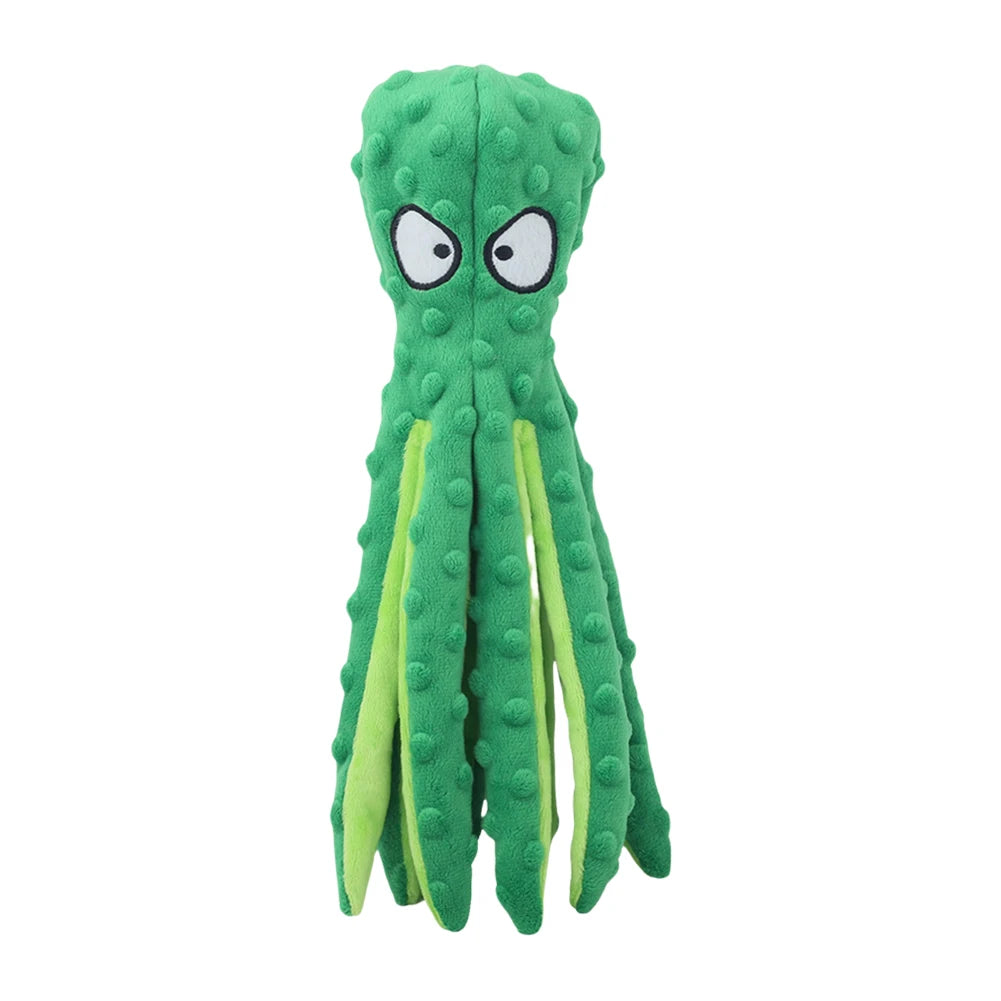Squeaky Octopus Dog Toys Interactive Puppy Toy No Stuffing Plush Bite