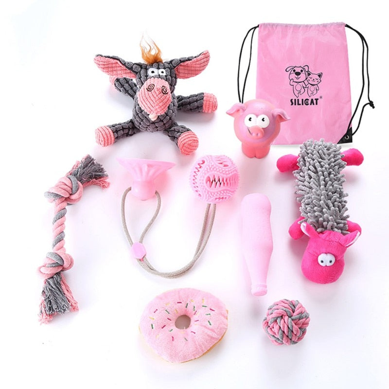 Pet Toys Collection Dog Voice Toys Bite Resistant Molar Dog Toy Ball Cat Toy Supplies for Cat Puppy Baby Dogs Value Bundle-3